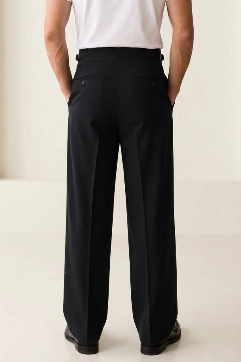 Black Stylish Wedding Wear Trouser For Men's -Back