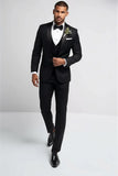 DaVanchy Black Three Piece Tuxedo Prom Wedding Suit Party Wear Groomsmen Tailoring Gift For Him