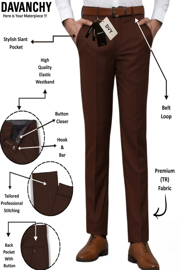 Dark Rust Ready Made Formal Pant