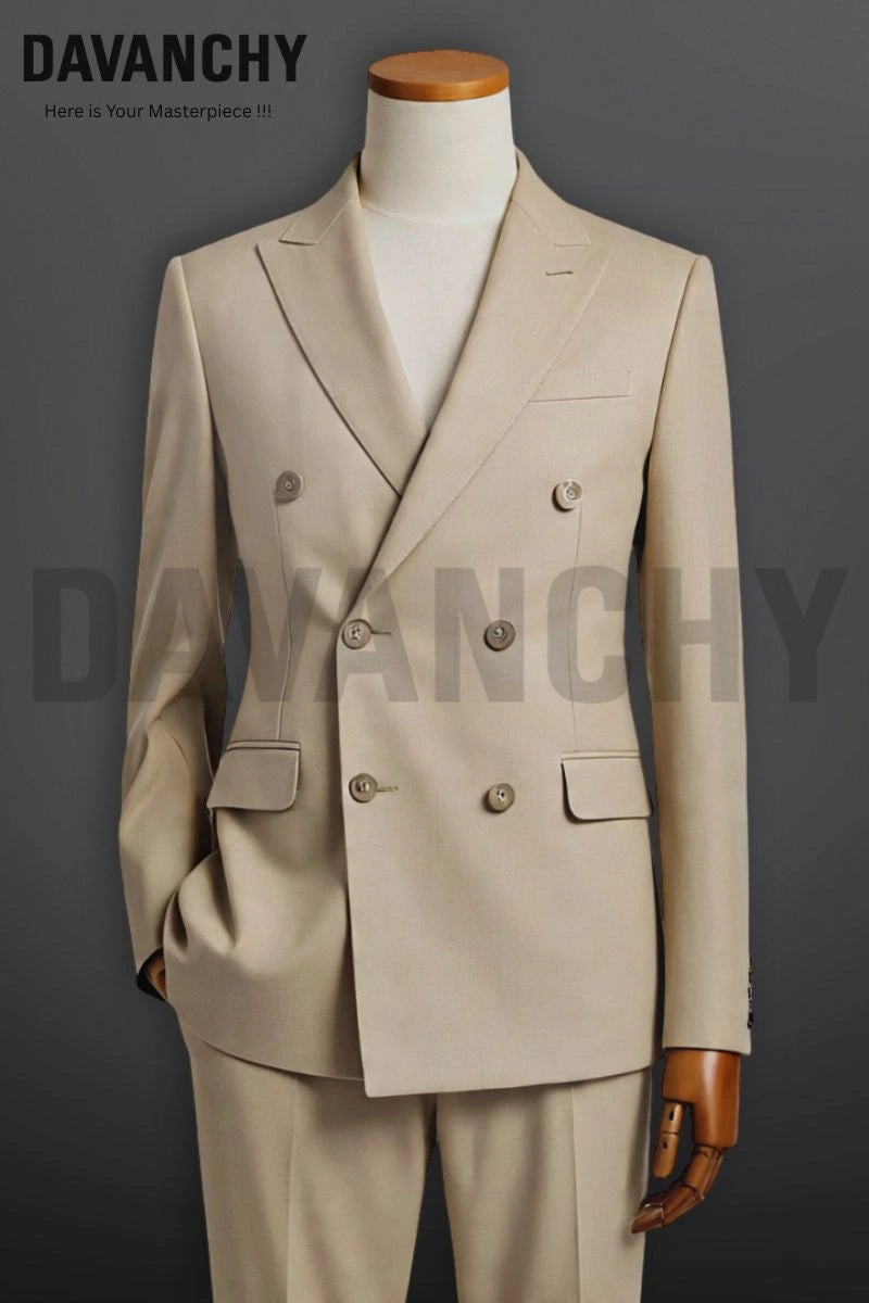 Men’s Cream Double-Breasted