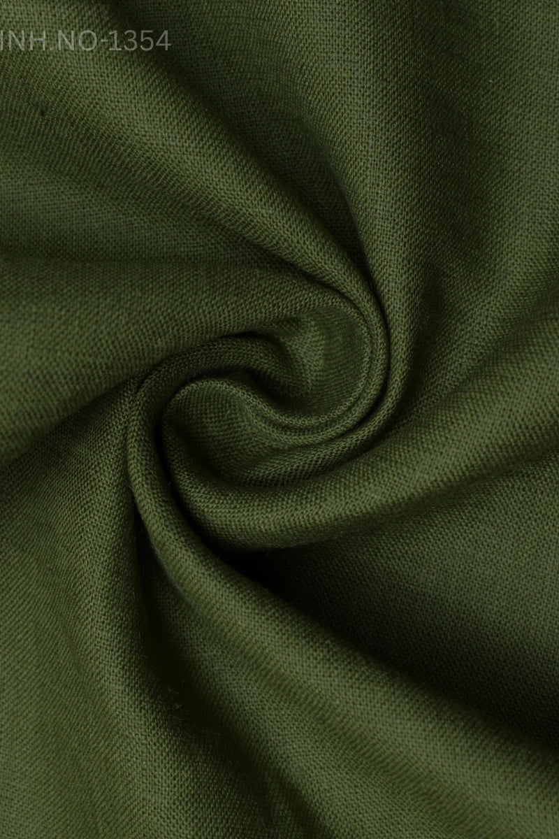 Olive Green Linen Fabric Switch INH.No-1354