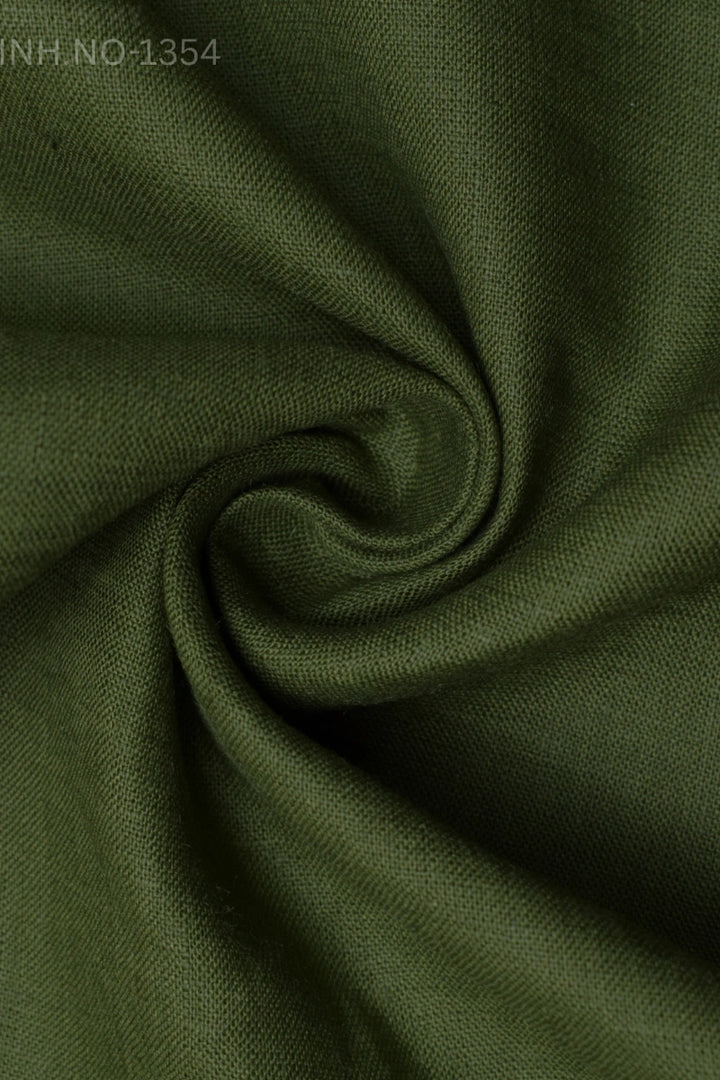 Olive Green Linen Fabric Switch INH.No-1354