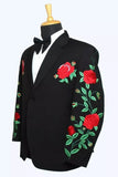 Men Embroidered Suit Design Suit Wedding Black Wear DaVanchy