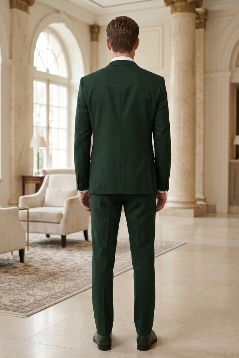 Emerald Green Stylish Wedding Suit (Back)