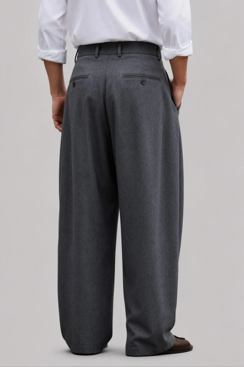 Gray Stylish Festive Wear Pants for Men's -Back