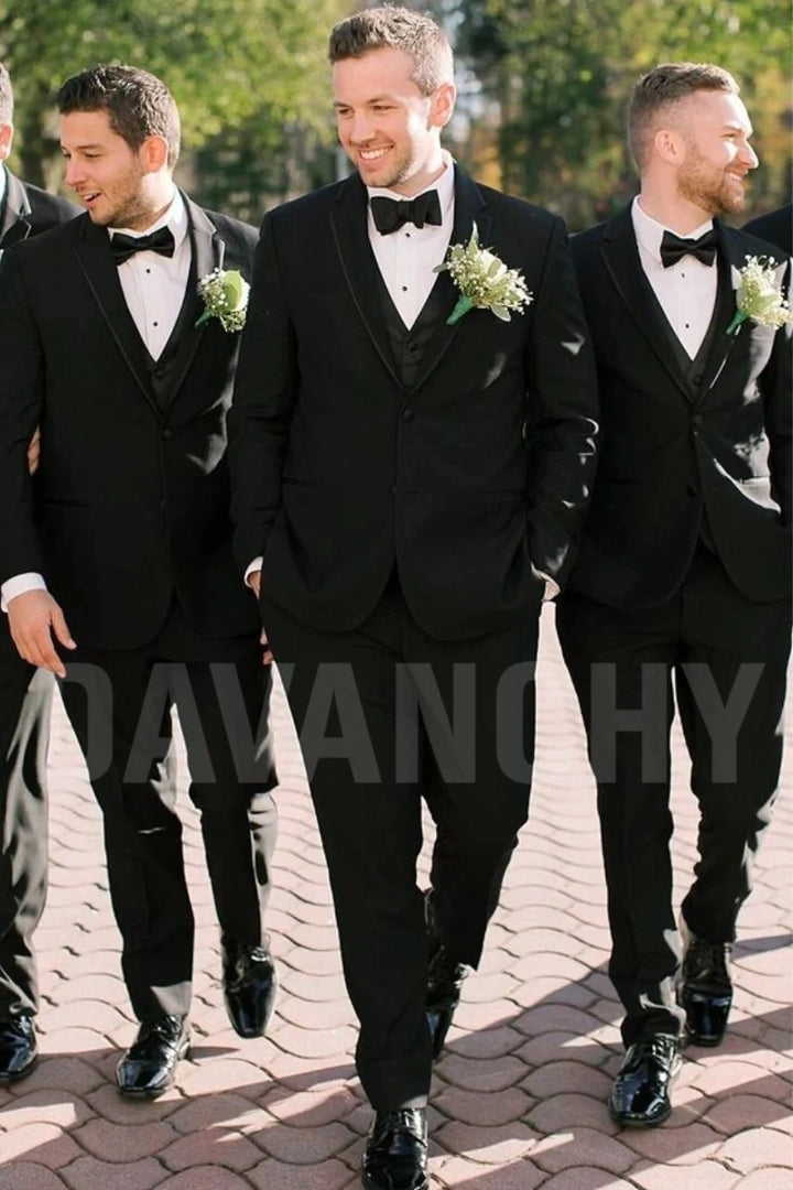 Premium Black Two Piece Suit for Men Wedding Wear-Front
