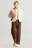 Men Haneul Brown Korean Style Trouser Relaxed Fit Korean Pant DaVanchy