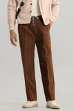 Men Haneul Brown Korean Style Trouser Relaxed Fit Korean Pant DaVanchy