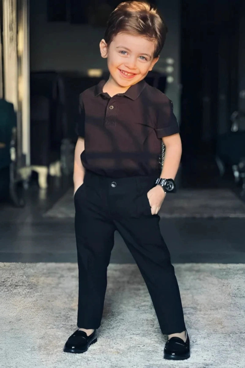 Kids Black Formal Trouser Stylish Trending Outfits For Boys 14