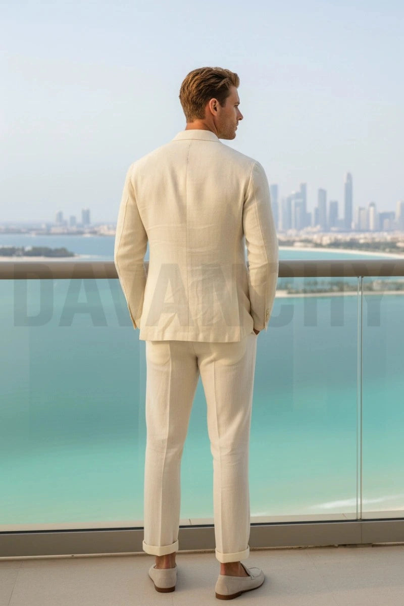 Beach wedding suit men-Back