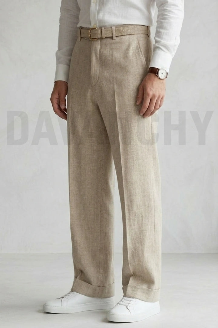 men Relaxed Fit Premium Formal Trouser-Side