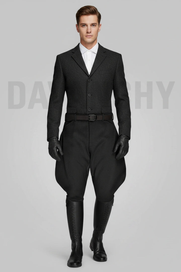 Stylish men black breeches trousers for Riding and outdoor activities-Front