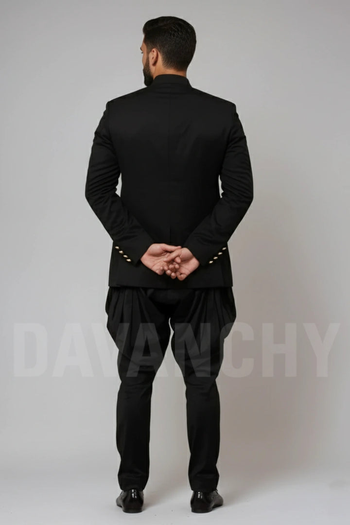 Traditional Bandhgala Two-Piece Suit-Back