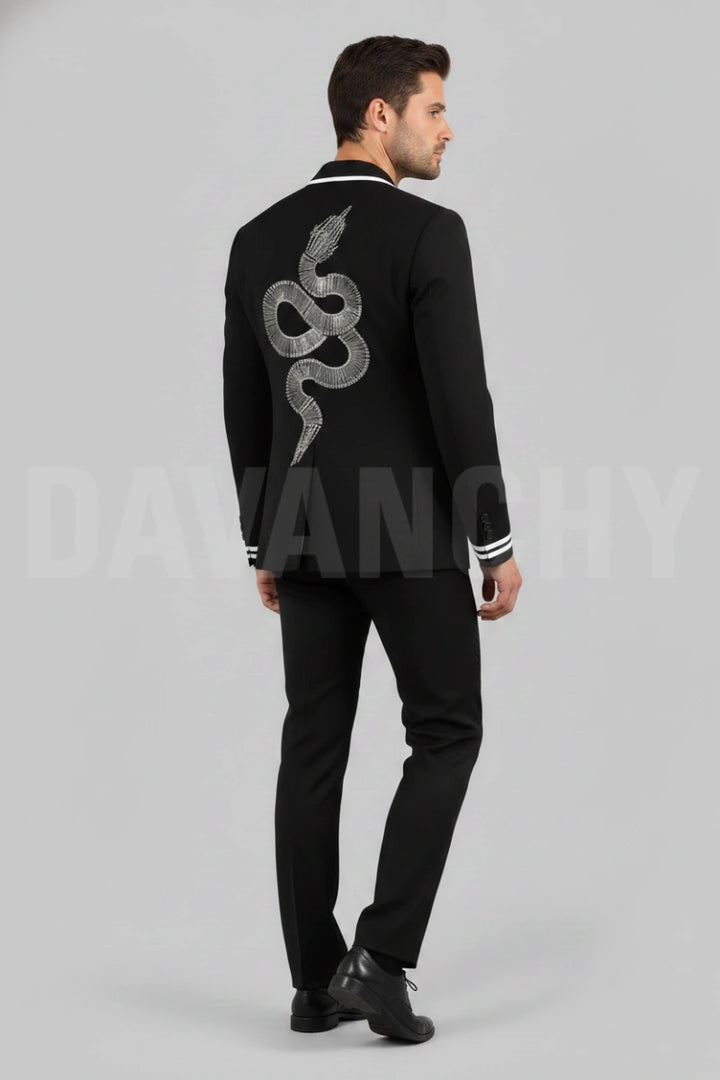 black party wear suit for men-Back