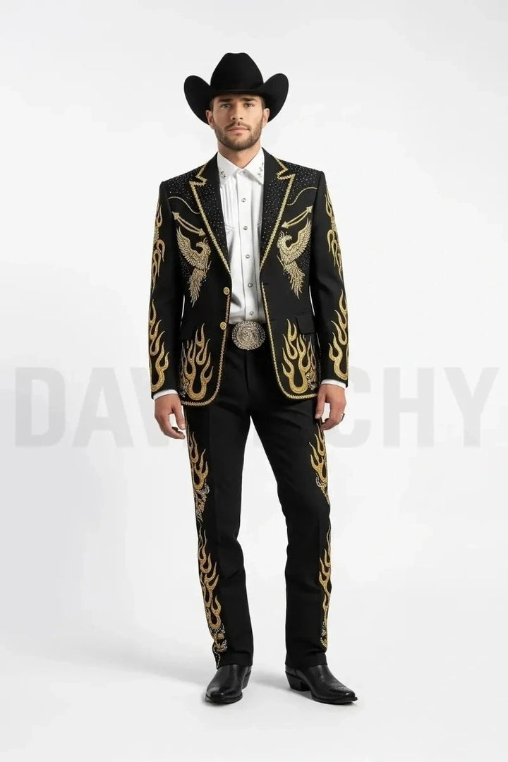 Black Western Suit For Men