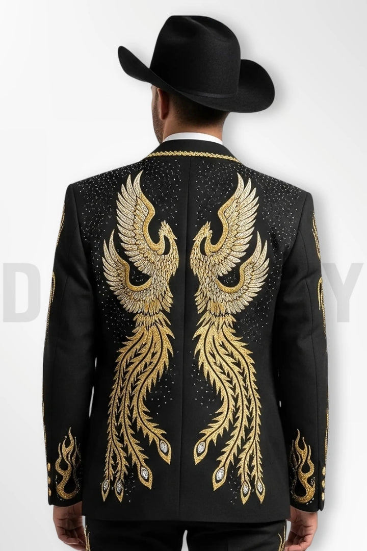 Tailored Black Two Piece Suit-Back