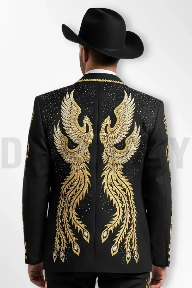 Tailored Black Two Piece Suit-Back