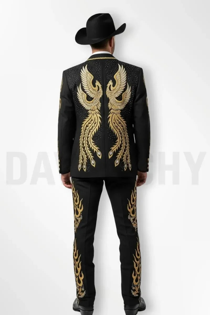 Elegant Black Designer Suit-Back