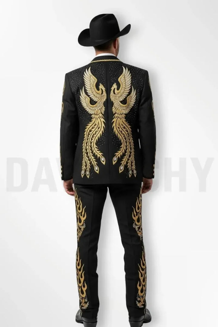 Elegant Black Designer Suit-Back