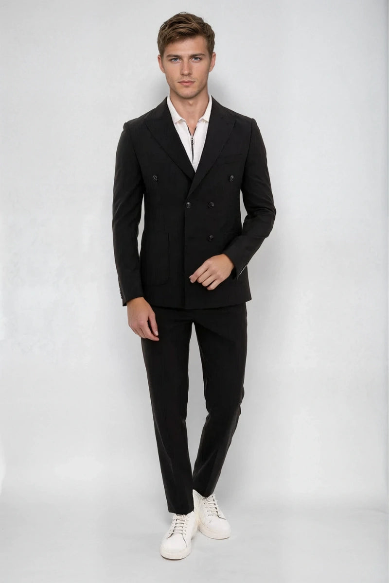 Classic men’s black suit-Front