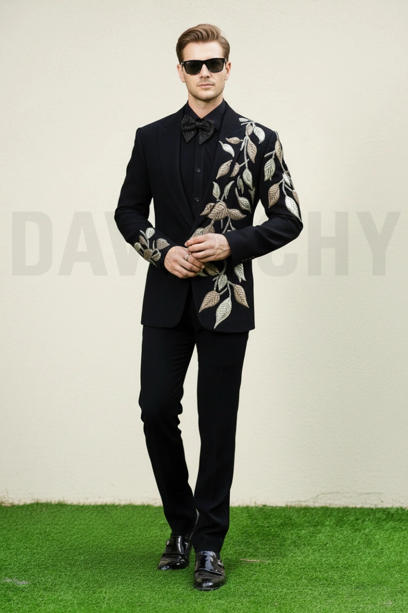 Designer evening wear suit for weddings and party wear-Front