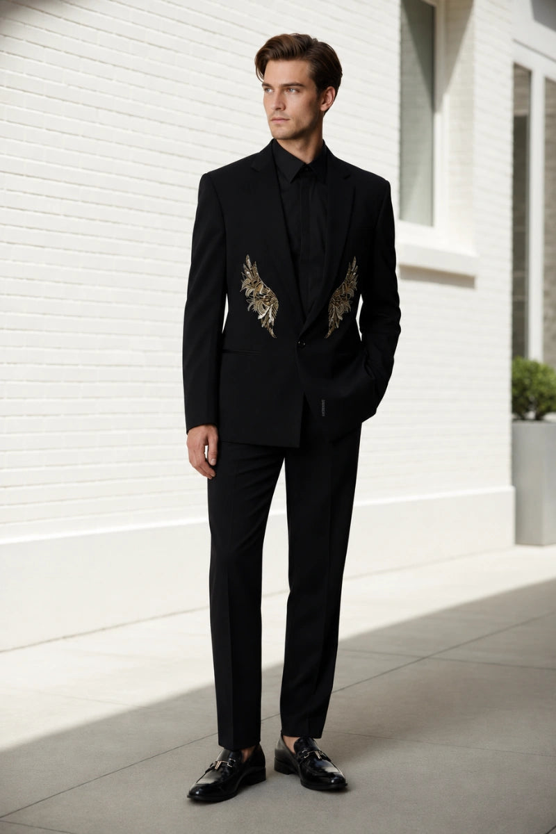 Men Premium Two Piece Designer Suit-Front