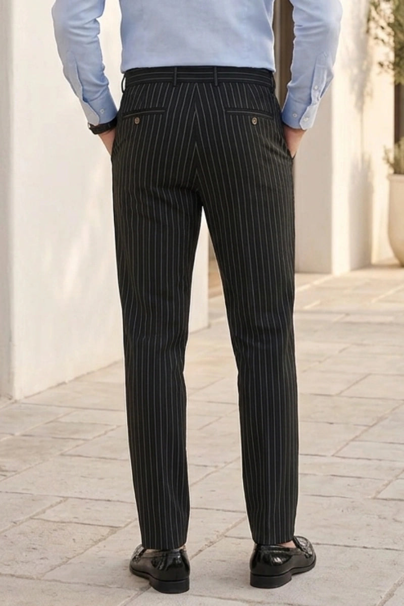 Black Business Casual Outings Trouser For Men&