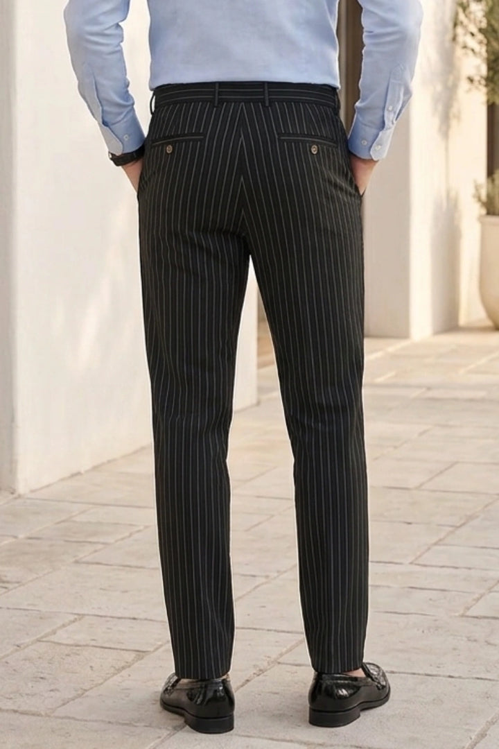 Black Business Casual Outings Trouser For Men&