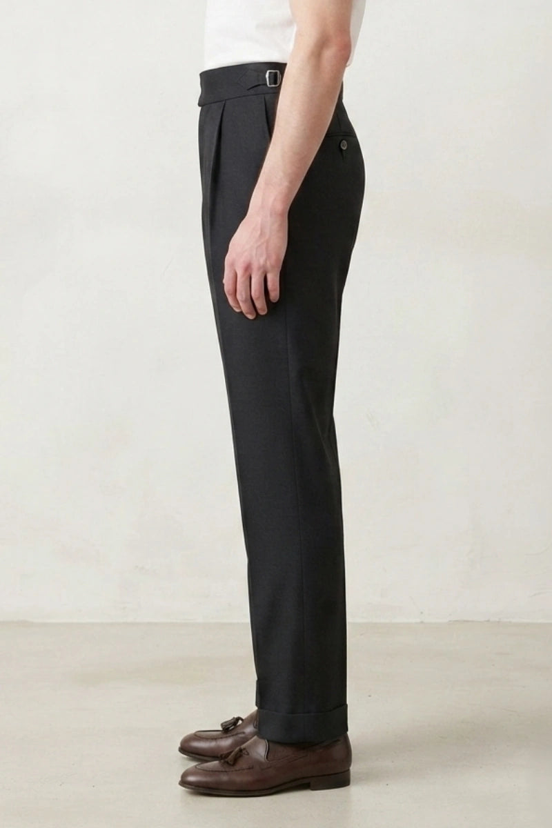 Black Stylish High Waist Pant (Side)  
