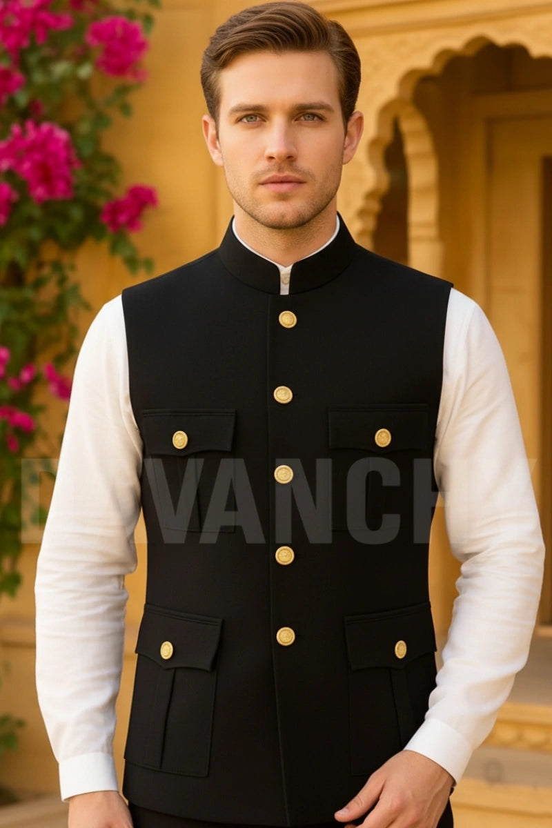 men black safari jacket