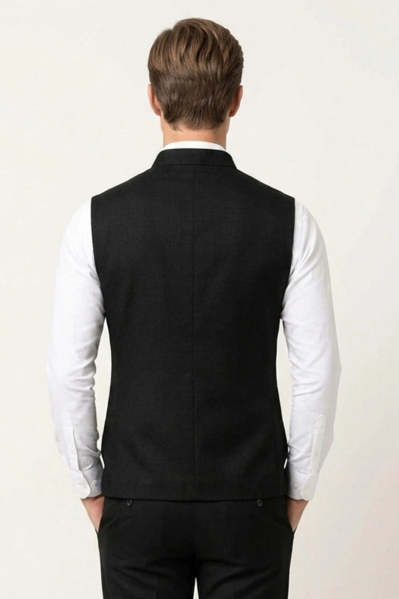 Black Linen Modi Jacket for Men – Back 