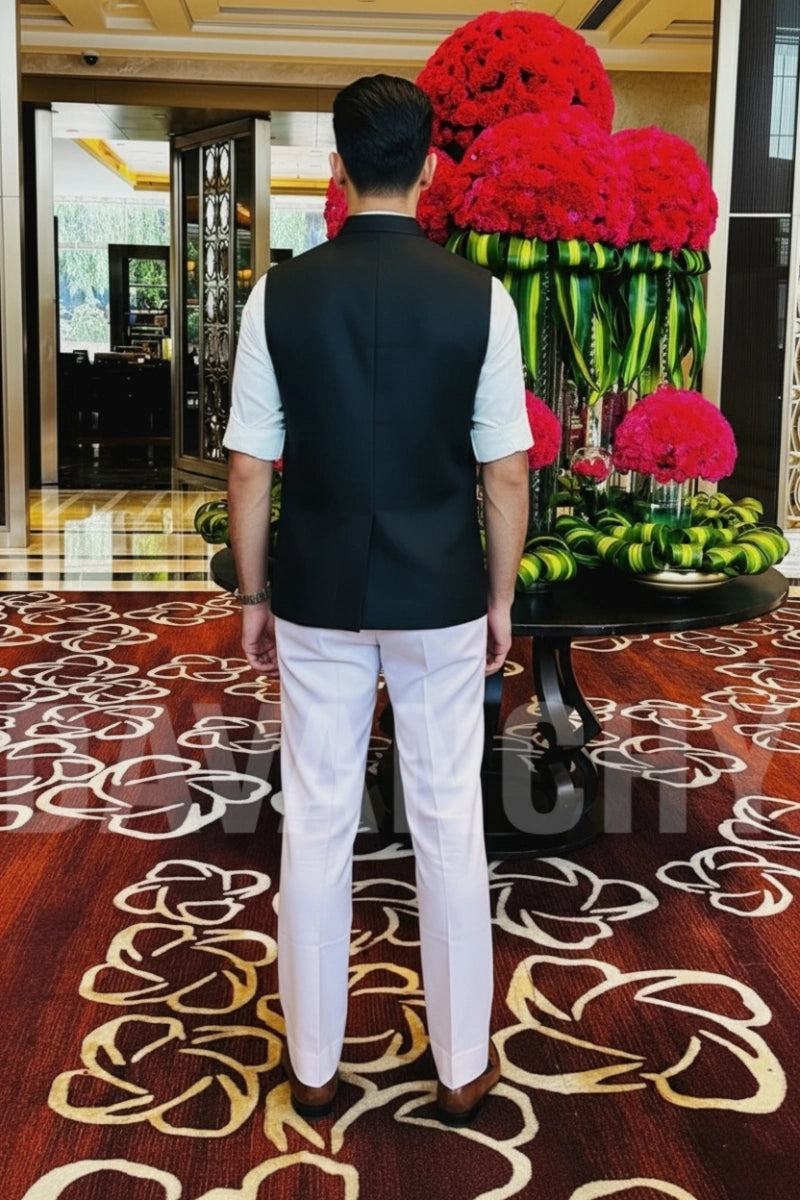 Formal Ethnic Jacket For Men-Back