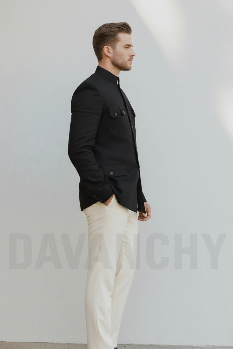 Premium Men Two-Piece Jodhpuri Suit-Side