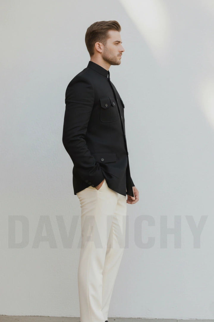 Premium Men Two-Piece Jodhpuri Suit-Side