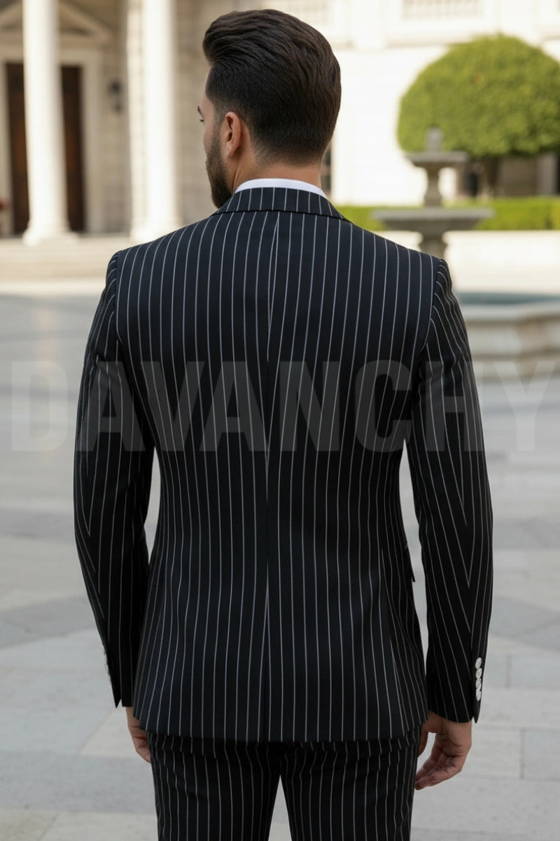 Slim fit pinstripe suit-Back