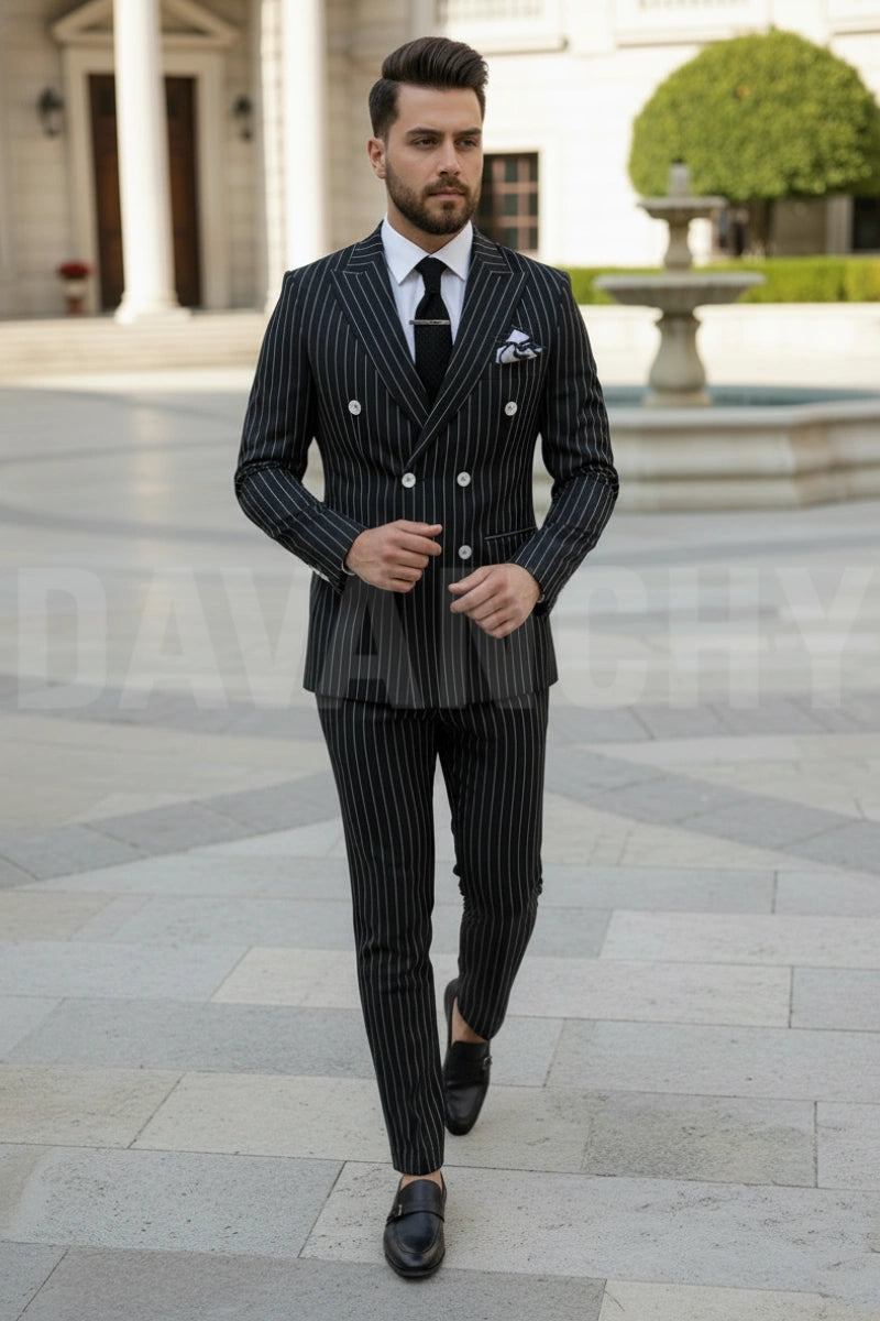 Classic black formal suit-Front