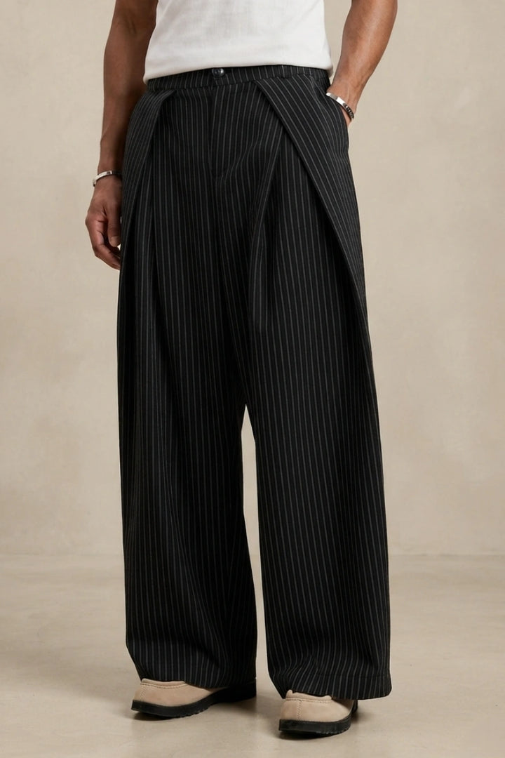 Black 2-Way Stretch Pants (Full Front)