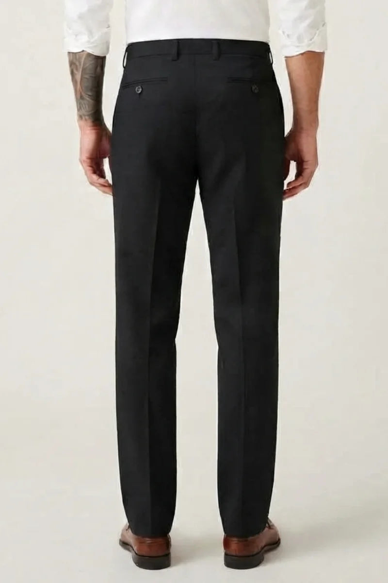 Black Formal straight-leg pants for men