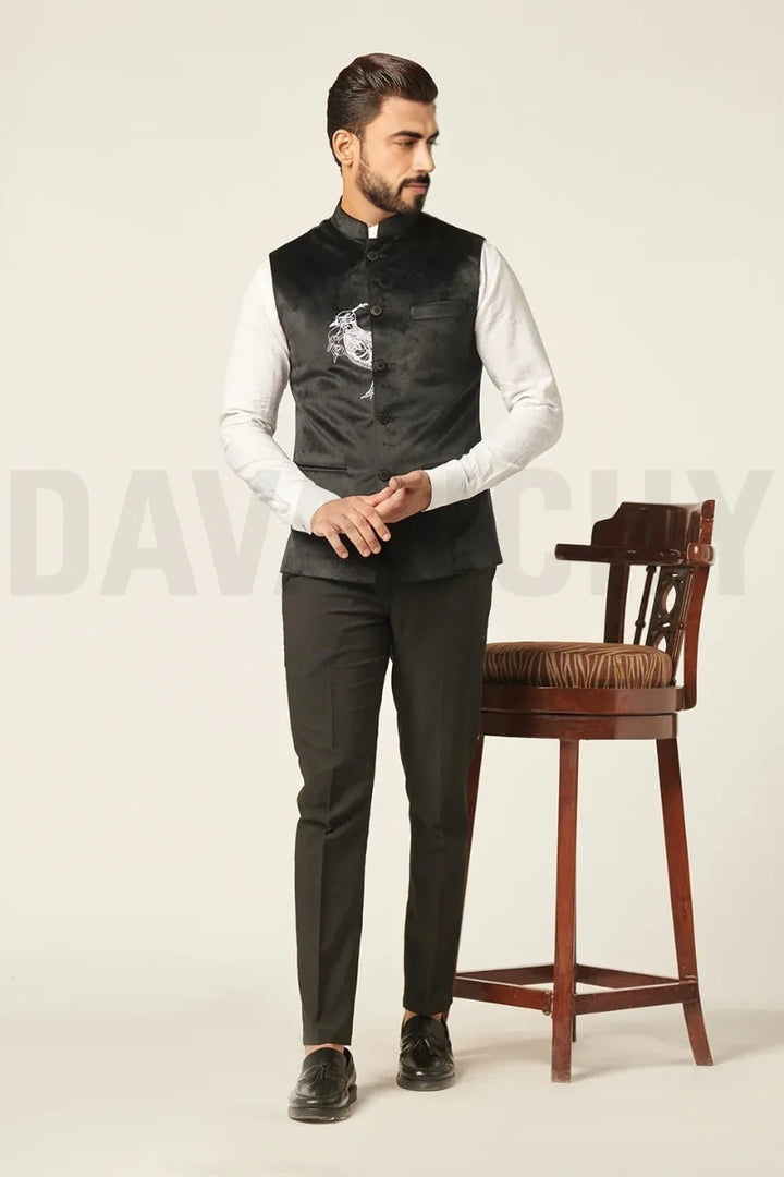 Designer embroidered jacket for men-Front