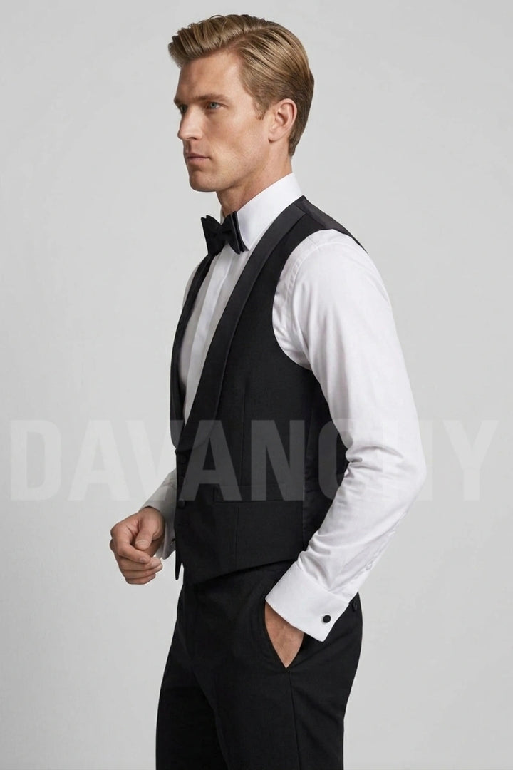 Formal tuxedo men waistcoat-Side