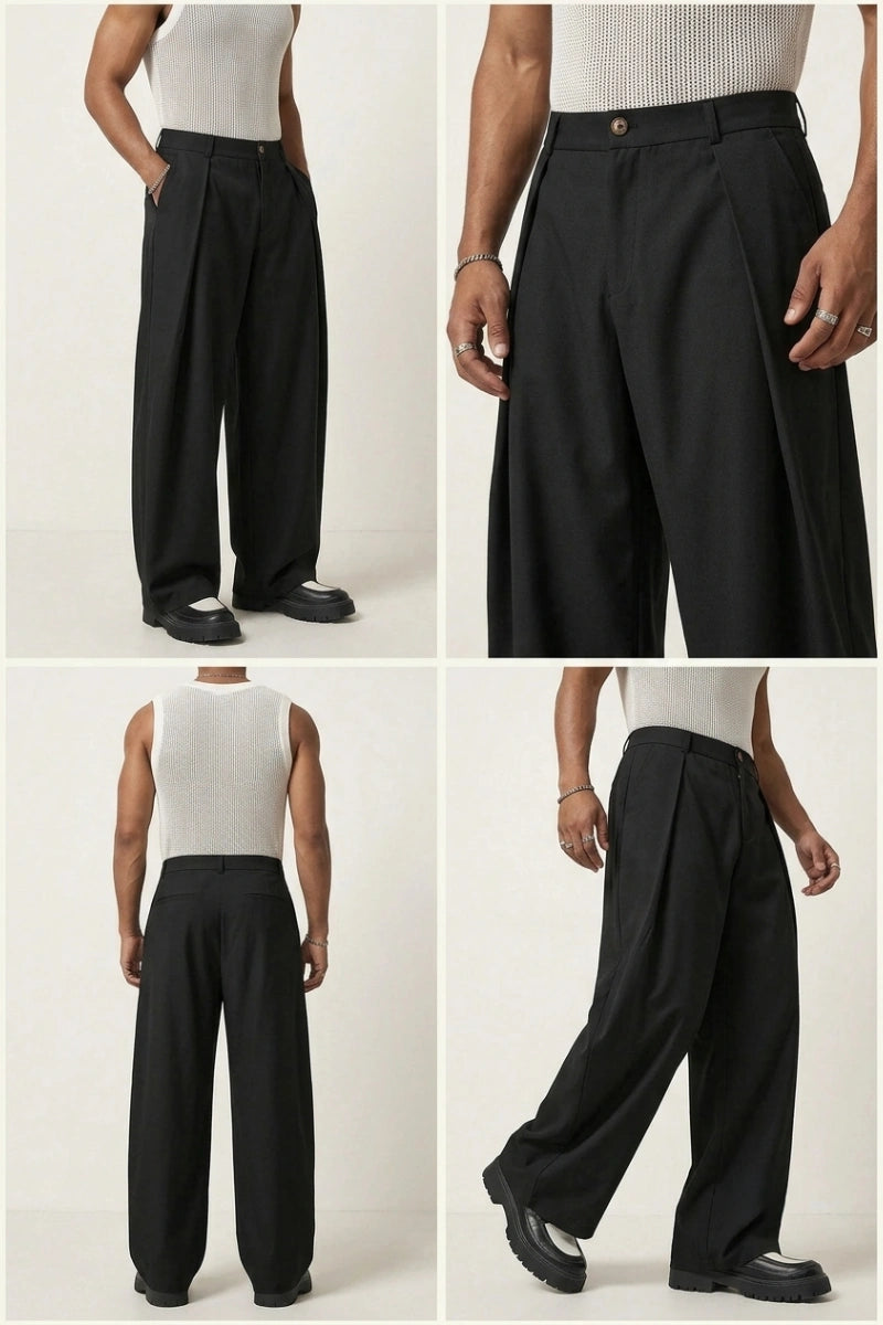 Black Festive Celebrations Pants For Men&