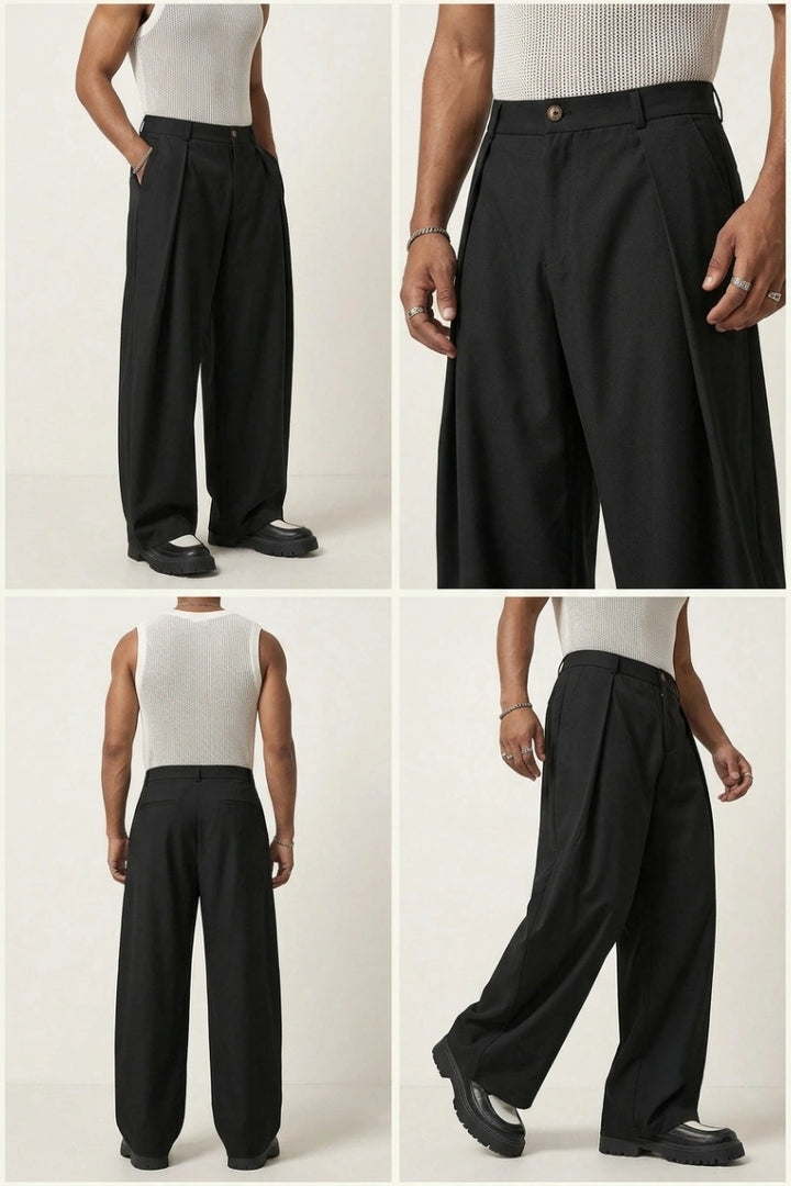 Black Festive Celebrations Pants For Men&