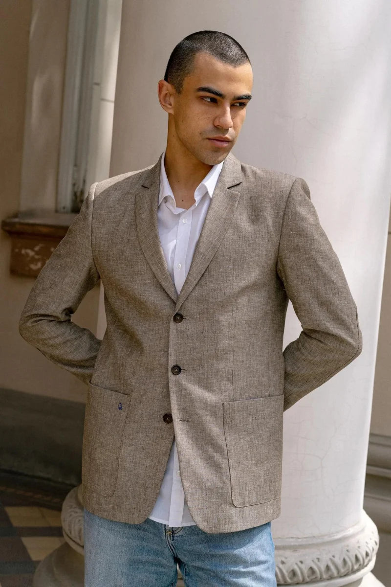 Linen Blazer Brown Coat Linen Summer Blazer Linen Wear Him DaVanchy