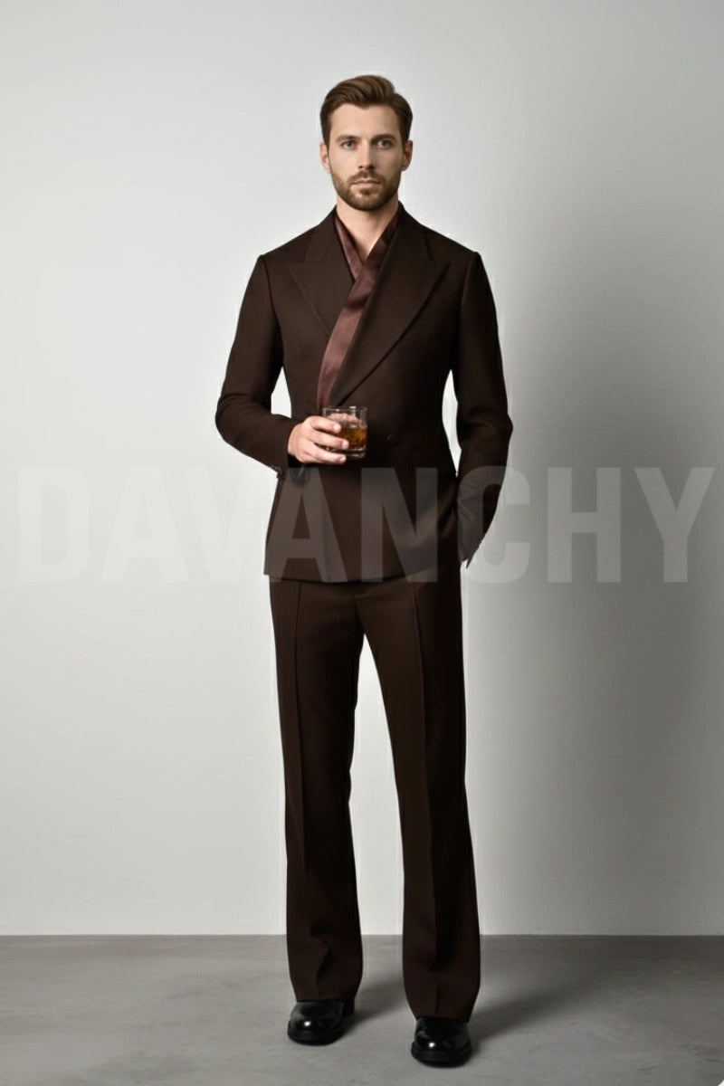 Premium Brown Designer Two-Piece Suit-Front