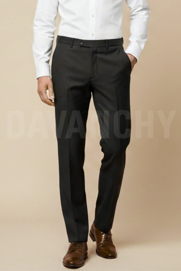 Men brown formal trousers-Front
