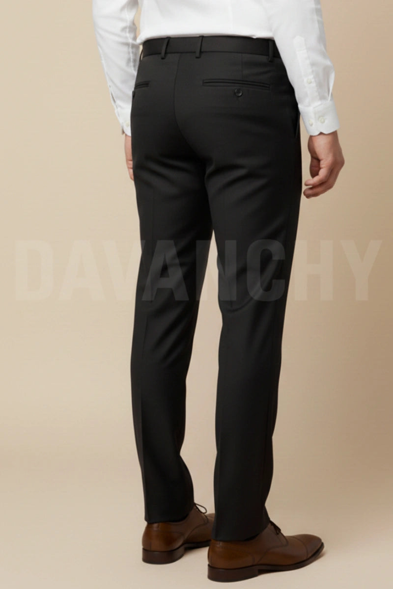 Formal brown pants with modern fit-Back