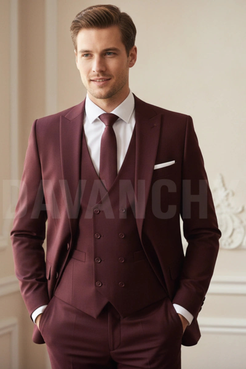 Men Formal Wear Three Piece Suit-Front