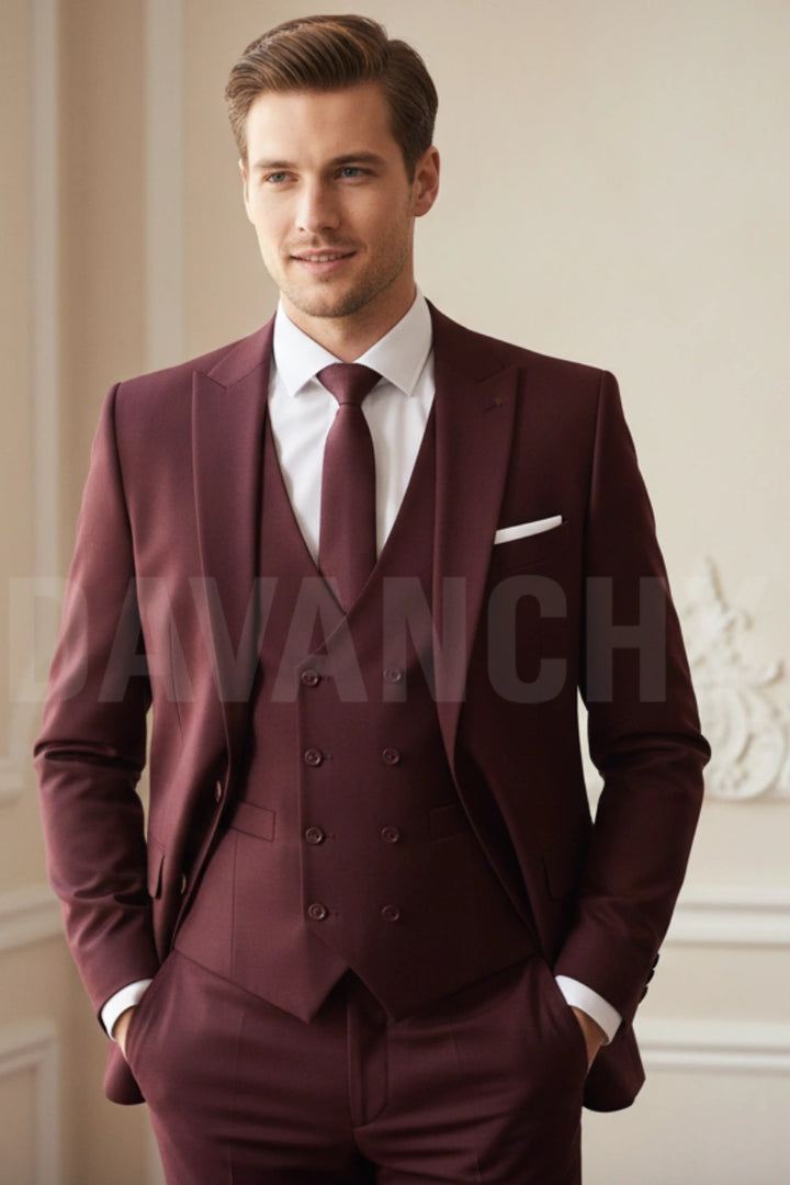 Men Formal Wear Three Piece Suit-Front