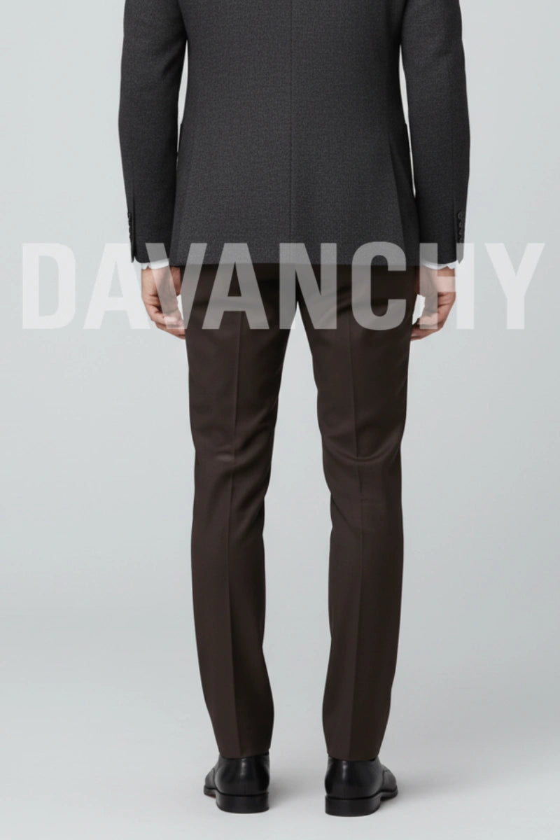 Premium Brown Formal Trouser-Back