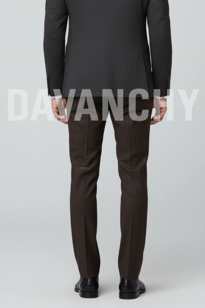 Premium Brown Formal Trouser-Back